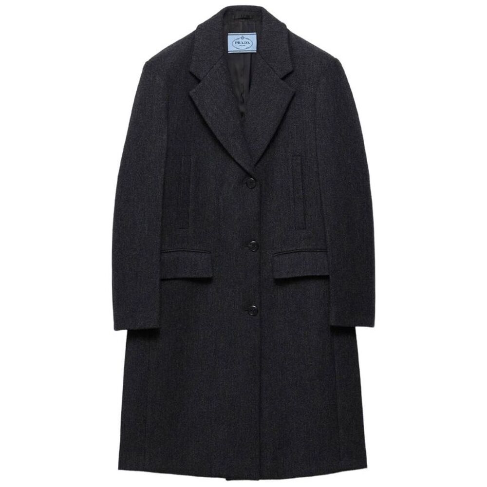 Prada Women Cappotto Monopetto In Lana Double